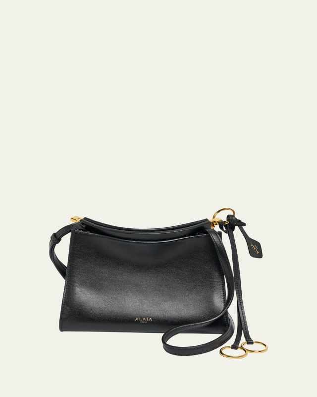 Le Click Small Square Shoulder Bag in Glossy Leather